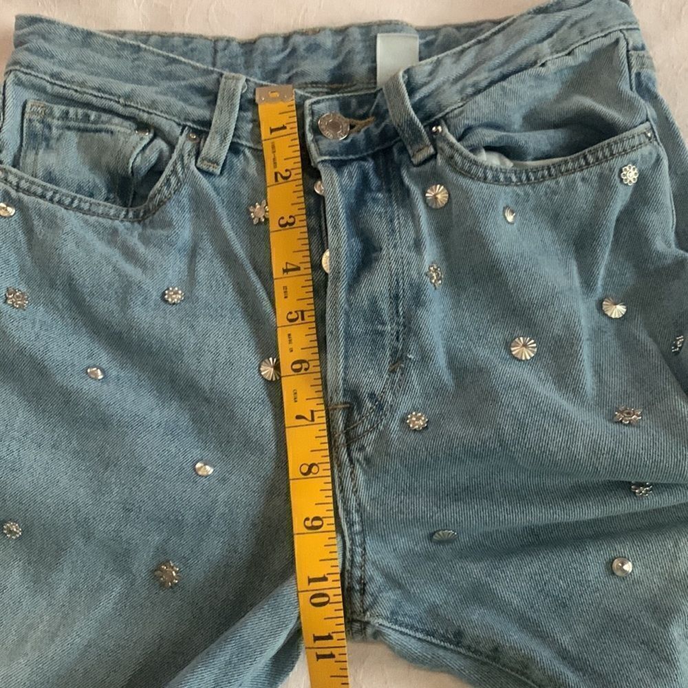 &Denim Women’s Jeans Silver Studs High Waisted 27 X 28 - Picture 6 of 11